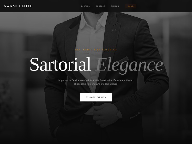 Preview for Luxury Tailor E-commerce Landing Page Template
