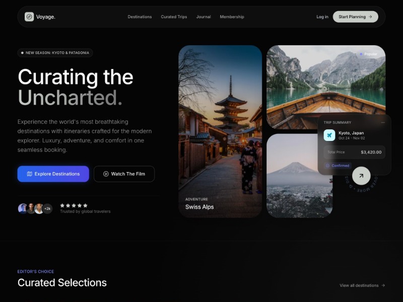 Preview for Luxury Travel Agency Landing Page Template