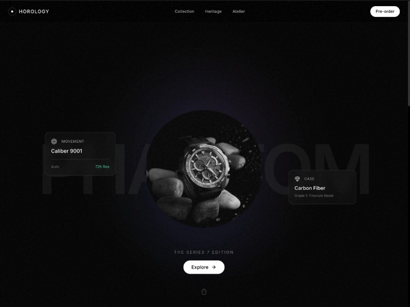 Preview for Luxury Watch Product Landing Page Template