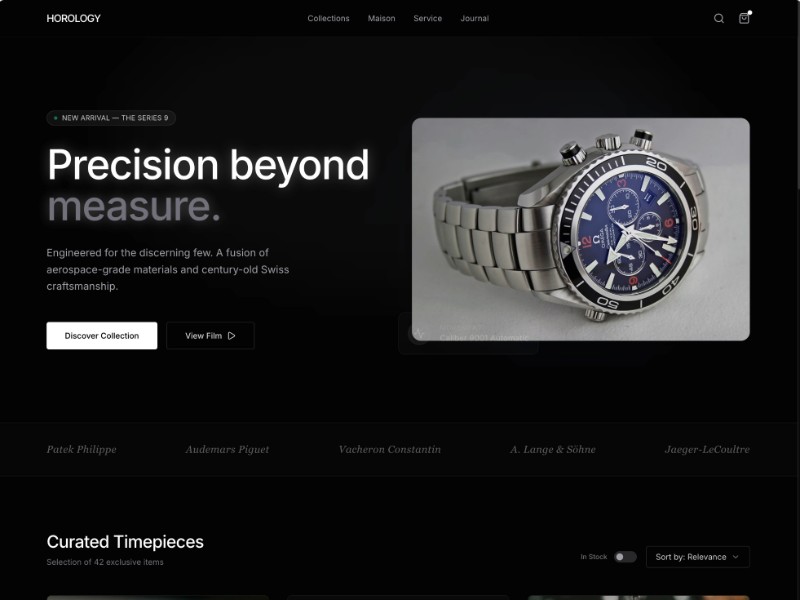 Preview for Luxury Watch E-commerce Landing Page Template