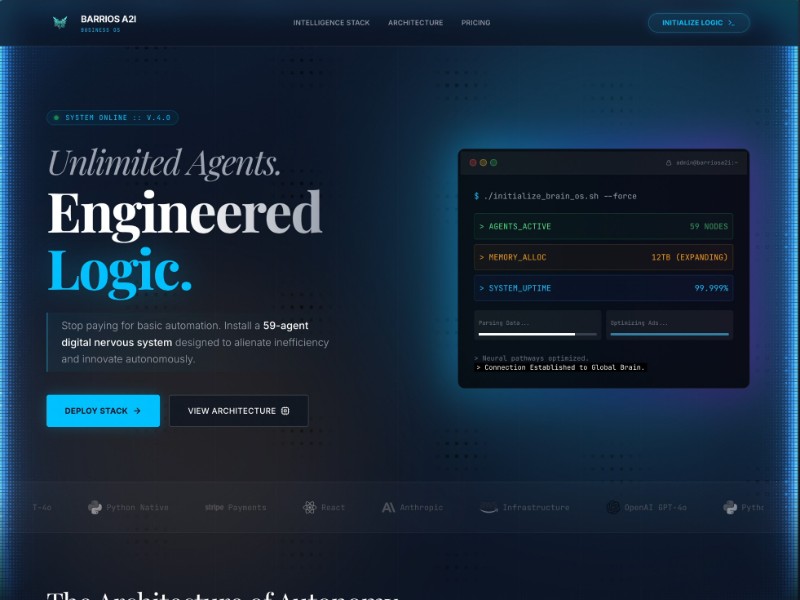 Preview for AI Automation Business OS Landing Page Template