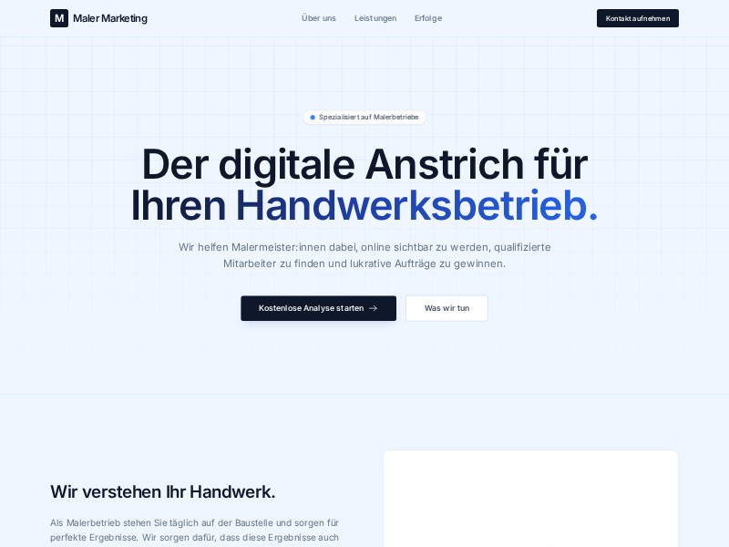 Preview for Maler Handwerker Marketing Landing Page Template