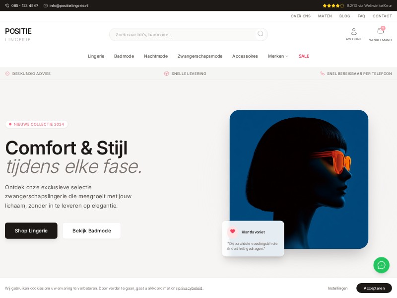 Preview for Maternity Lingerie E-commerce Website Template