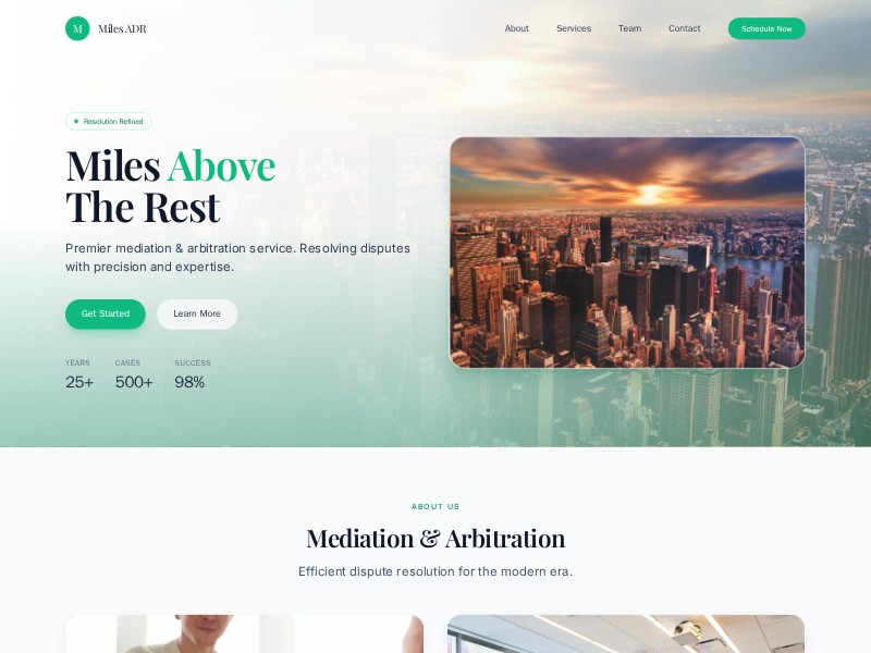 Preview for Mediation & Arbitration Landing Page Template