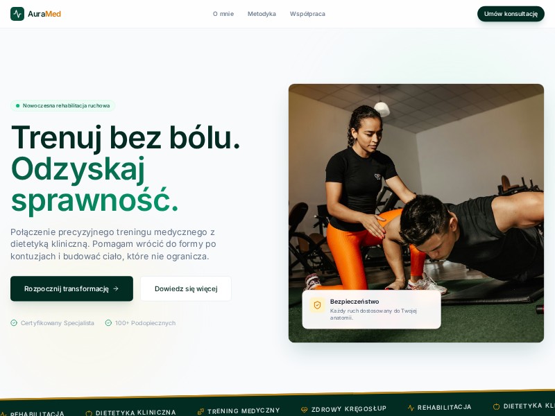 Preview for AuraMed Medical Training Landing Page Template
