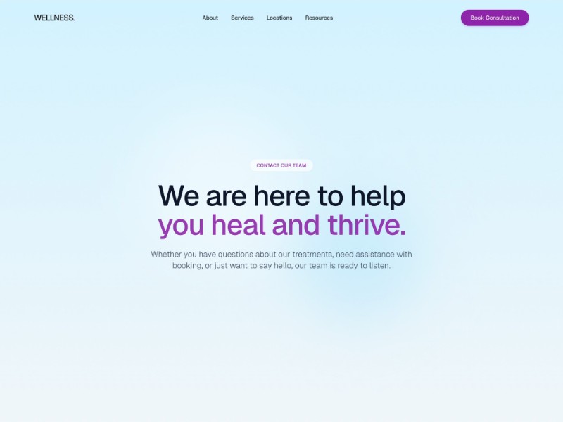 Preview for Medical Wellness Contact Page Template
