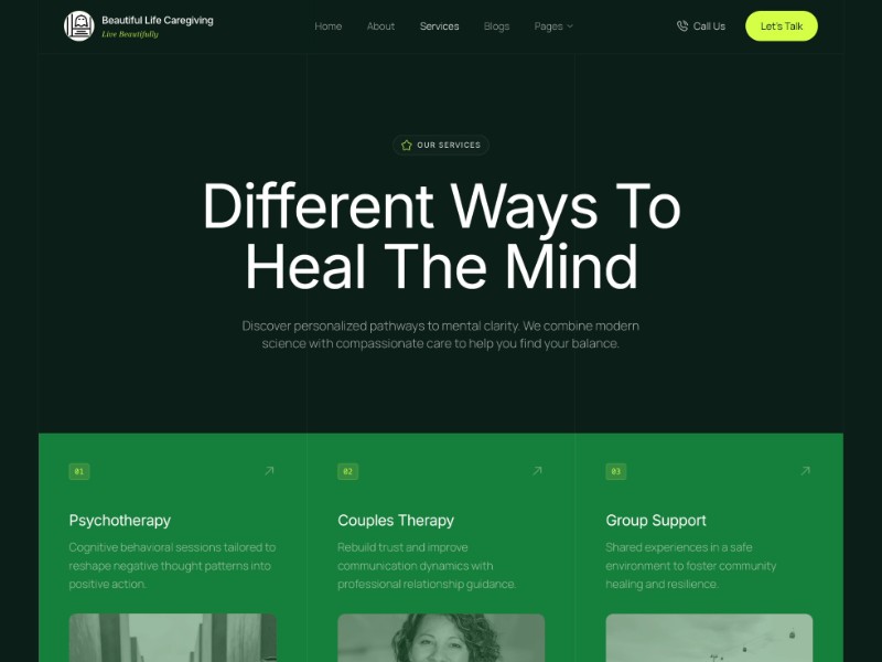 Preview for Mental Health Services Landing Page Template