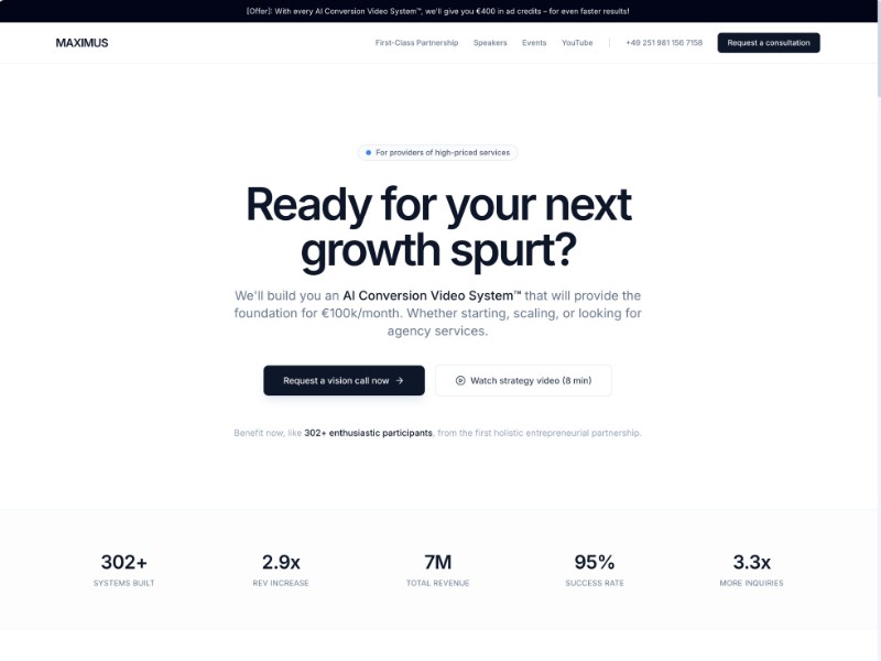 Preview for AI Conversion Video System Landing Page Template