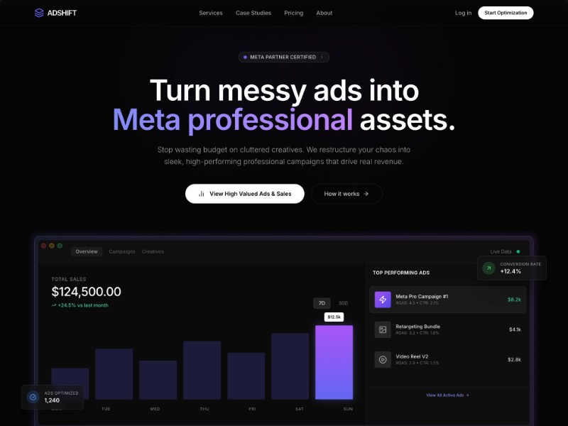 Preview for Meta Ad Optimization Landing Page Template