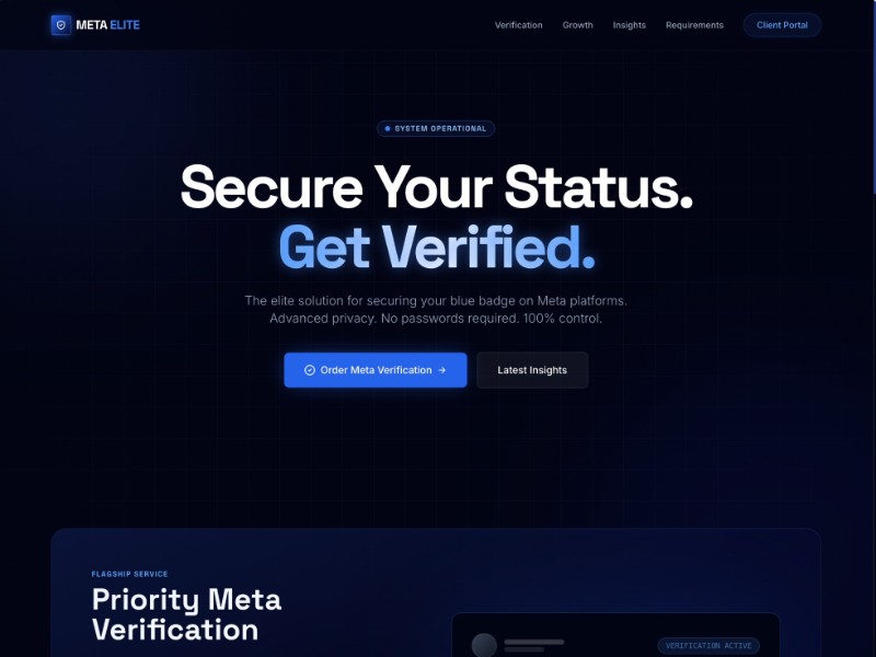 Preview for Meta Verification Service Landing Page Template