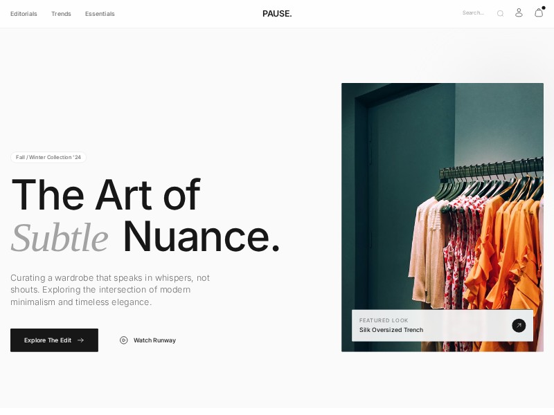 Preview for Minimal Fashion E-commerce Landing Page Template