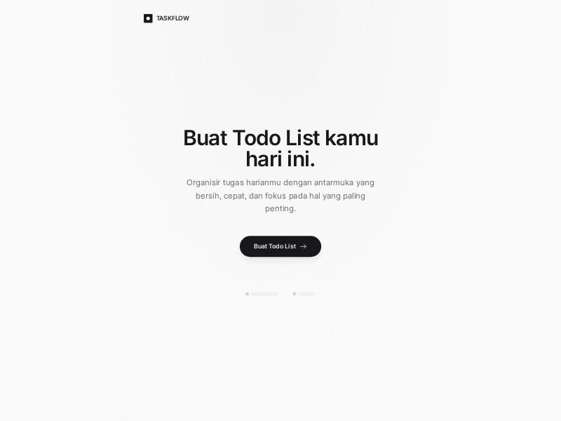 Preview for Minimalist Todo App Landing Page Template