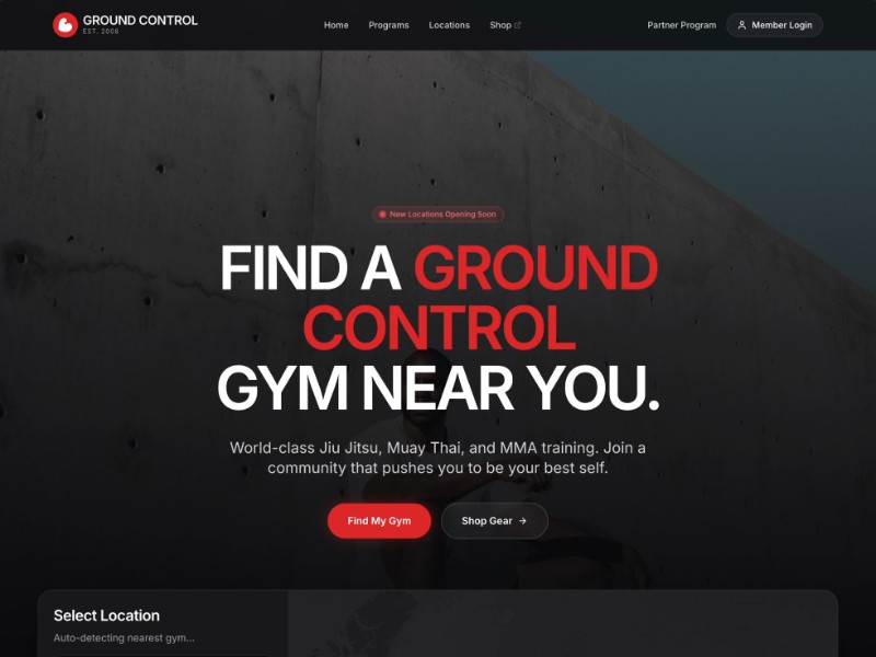 Preview for MMA Gym Franchise Landing Page Template