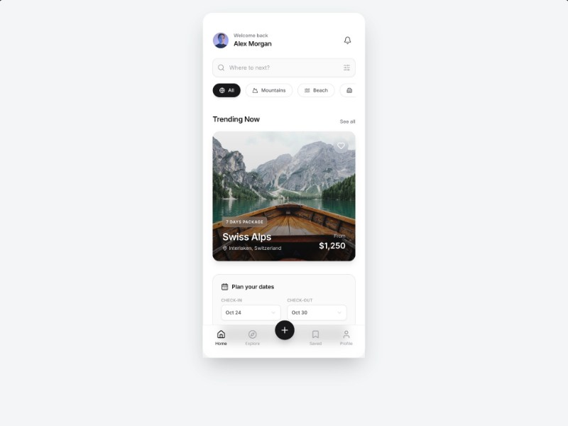 Preview for Mobile Travel App UI Template