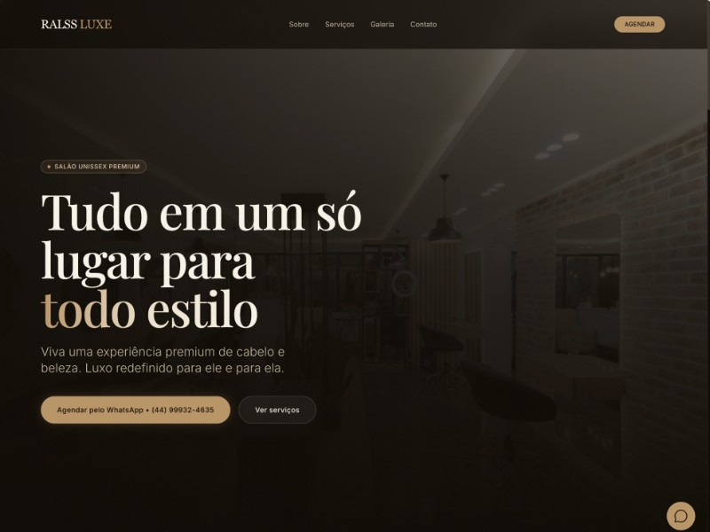 Preview for Modelo Luxury Unisex Salon Landing Page 