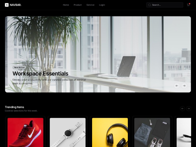 Preview for Modern E-commerce Navbar & Carousel Template