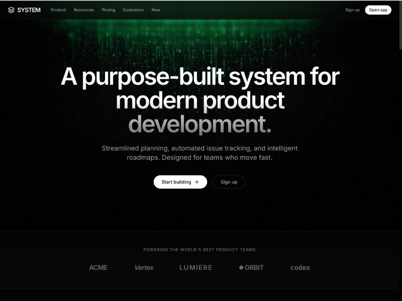 Preview for Modern Product Development Landing Page Template