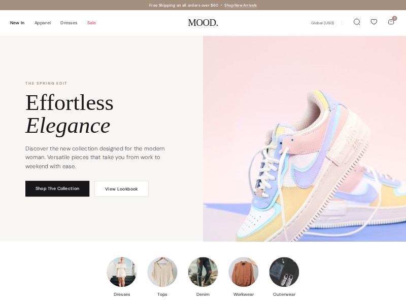 Preview for Modern Womenswear E-commerce Landing Page Template