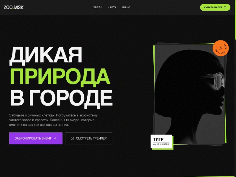 Preview for Zoo & Wildlife Landing Page Template