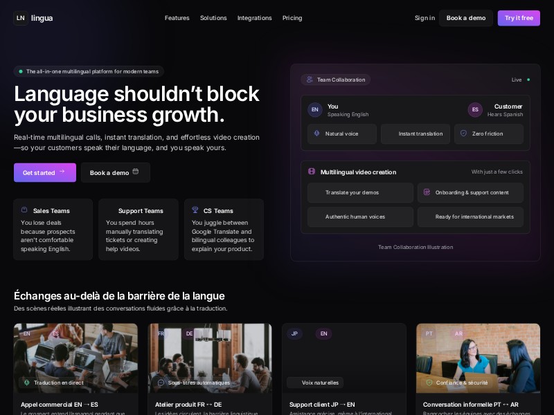 Preview for Multilingual SaaS Landing Page Template