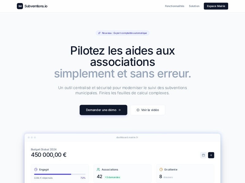 Preview for Municipal Grants SaaS Landing Page Template