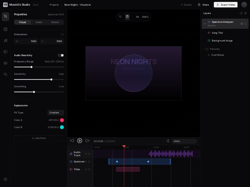 Music Visualizer Studio App UI Template