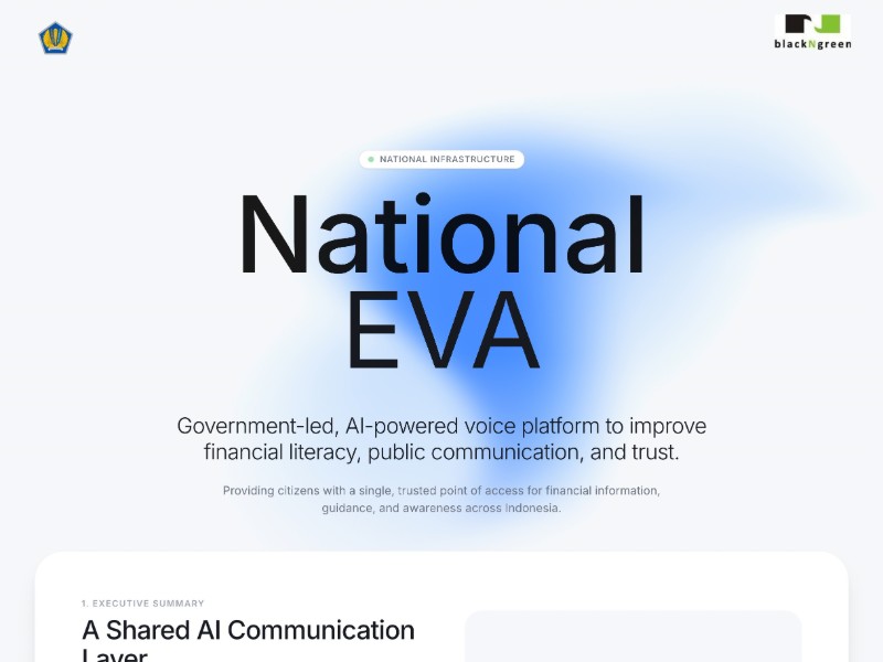 Preview for National EVA Government AI Landing Page Template