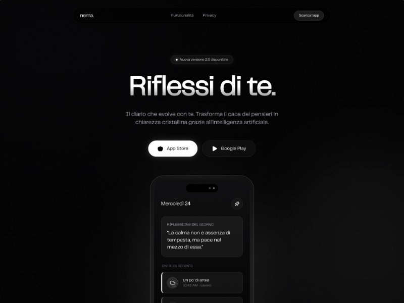 Preview for AI Journaling App Landing Page Template