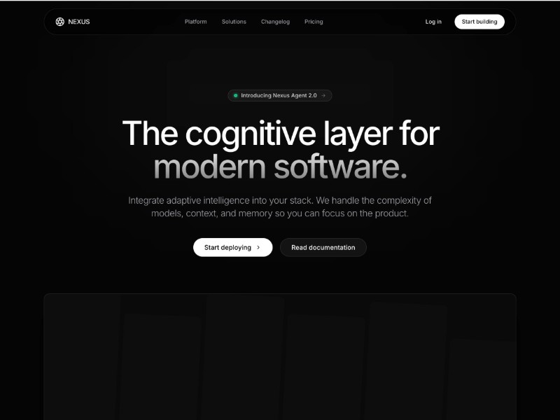 Preview for Nexus AI SaaS Landing Page Template