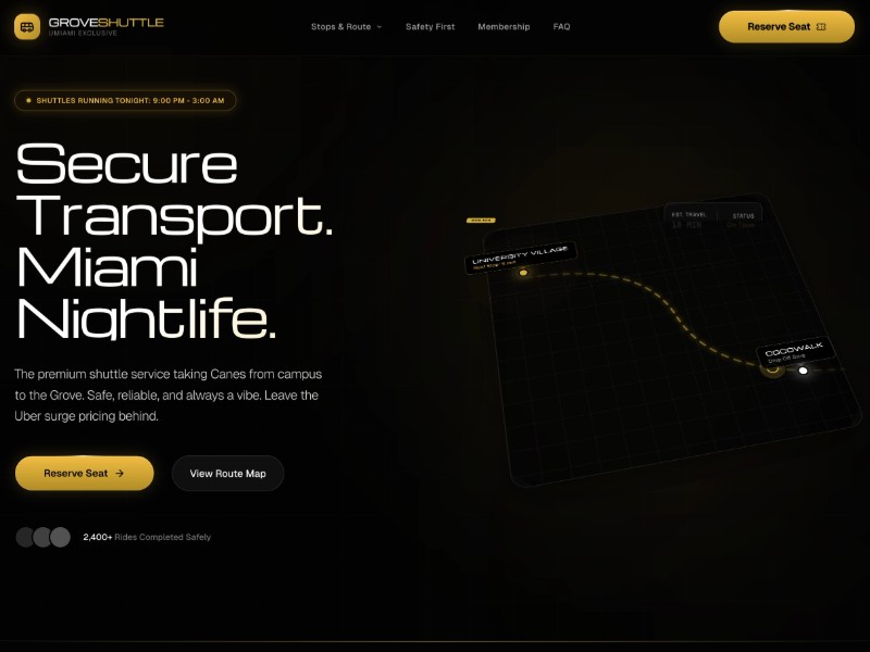 Preview for Student Shuttle Service Landing Page Template