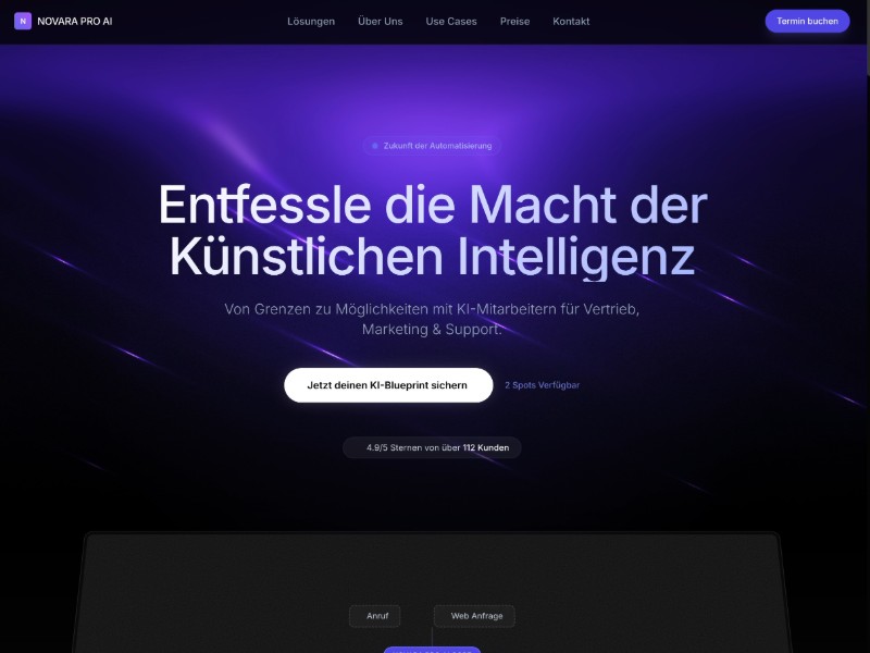 Preview for Novara Pro AI SaaS Landing Page Template
