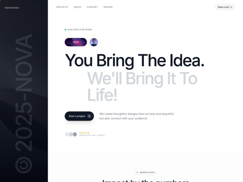 Preview for Novaxenia Creative Agency Landing Page Template