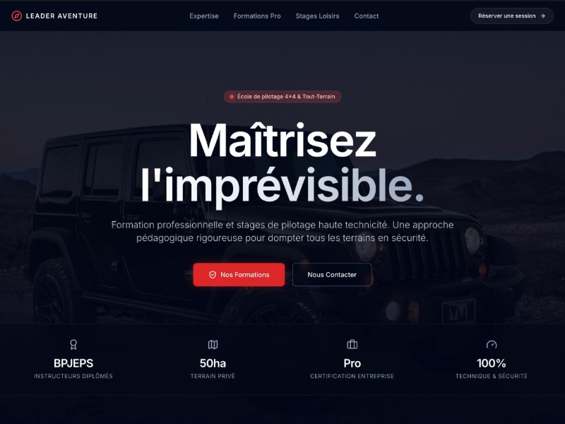 Preview for Offroad Driving School Landing Page Template