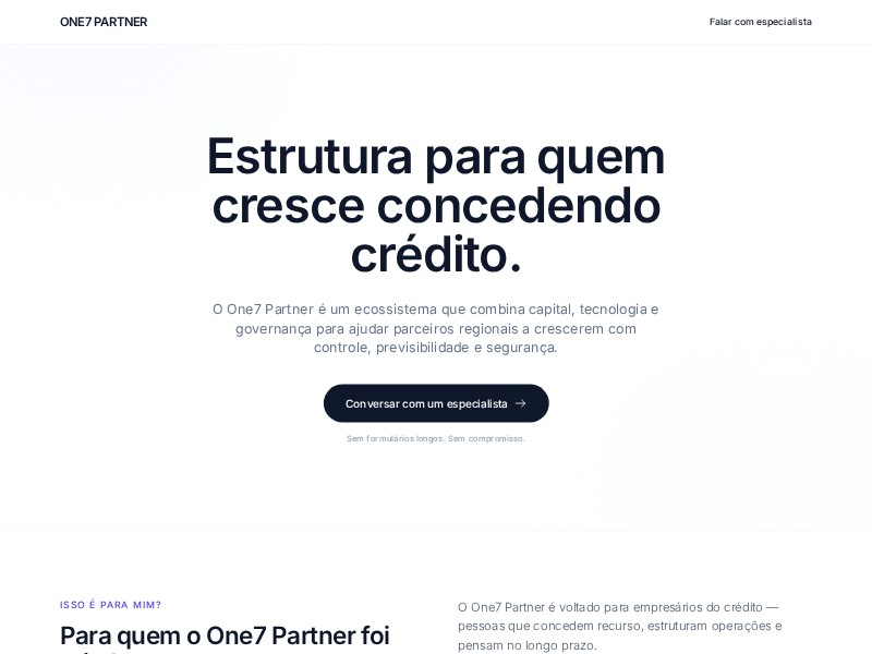 Preview for One7 Partner Credit Services Landing Page Template