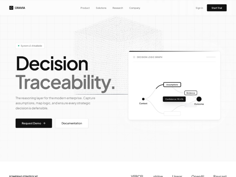 Preview for Decision Traceability SaaS Landing Page Template