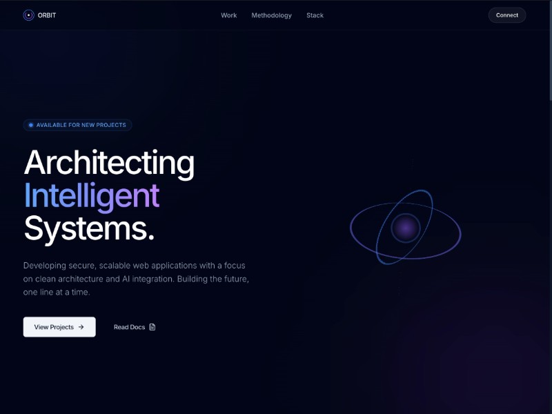 Preview for Orbit Developer Portfolio Landing Page Template