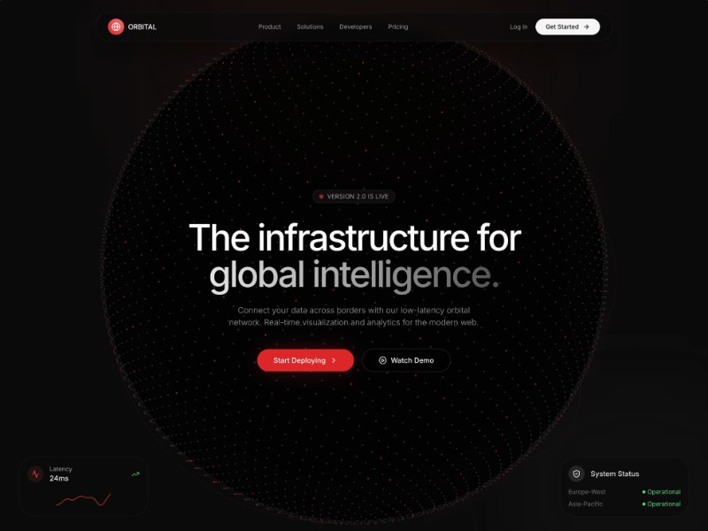 Preview for Orbital Global Intelligence Landing Page Template