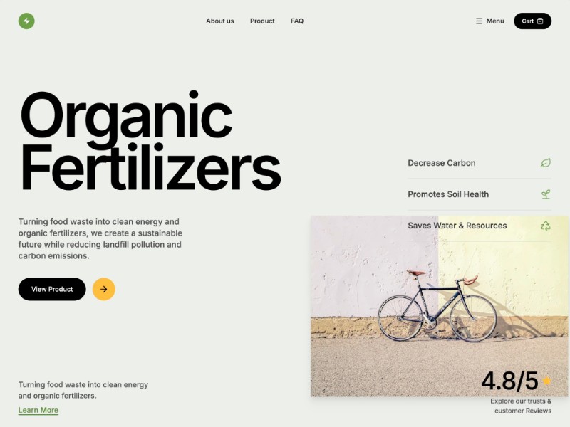 Preview for Organic Fertilizer Product Landing Page Template