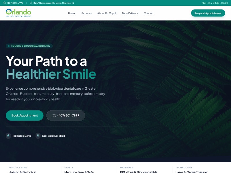 Preview for Holistic Dental Clinic Landing Page Template