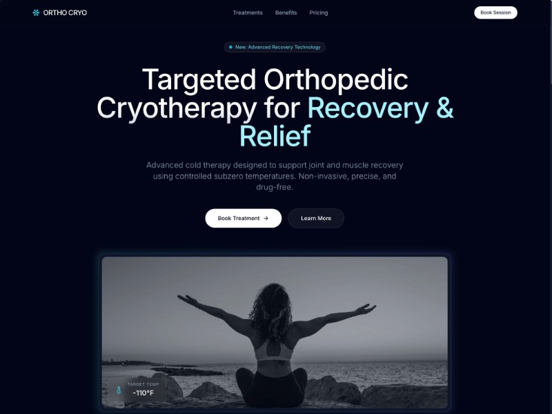 Preview for Orthopedic Cryotherapy Service Landing Page Template