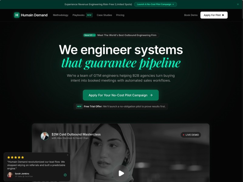 Preview for Outbound Engineering Agency Landing Page Template