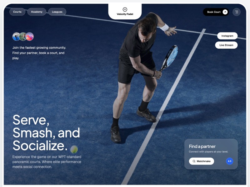 Preview for Padel Club Landing Page Template