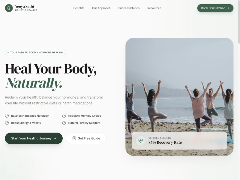 Preview for Holistic PCOD Wellness Landing Page Template