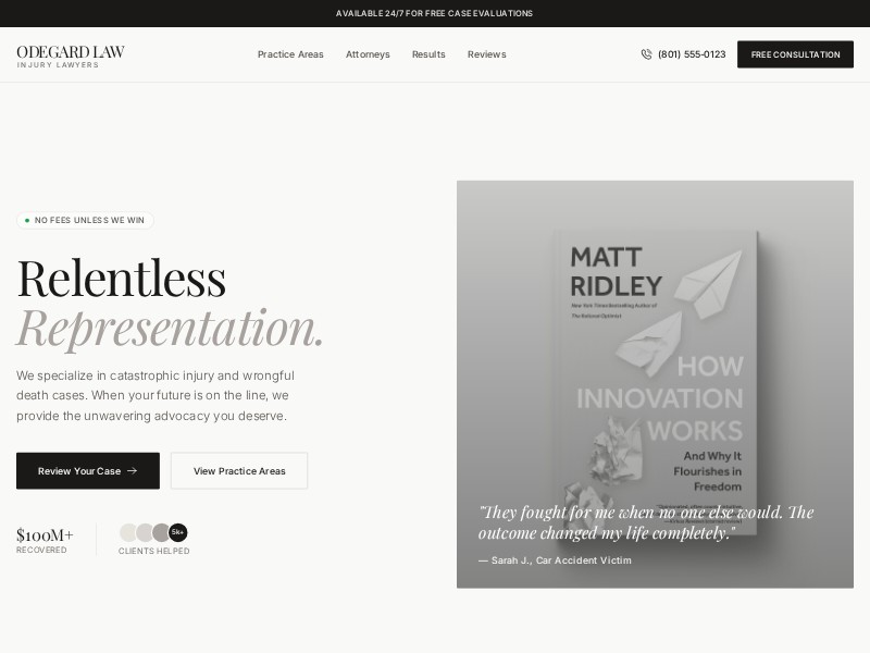Preview for Personal Injury Law Firm Landing Page Template