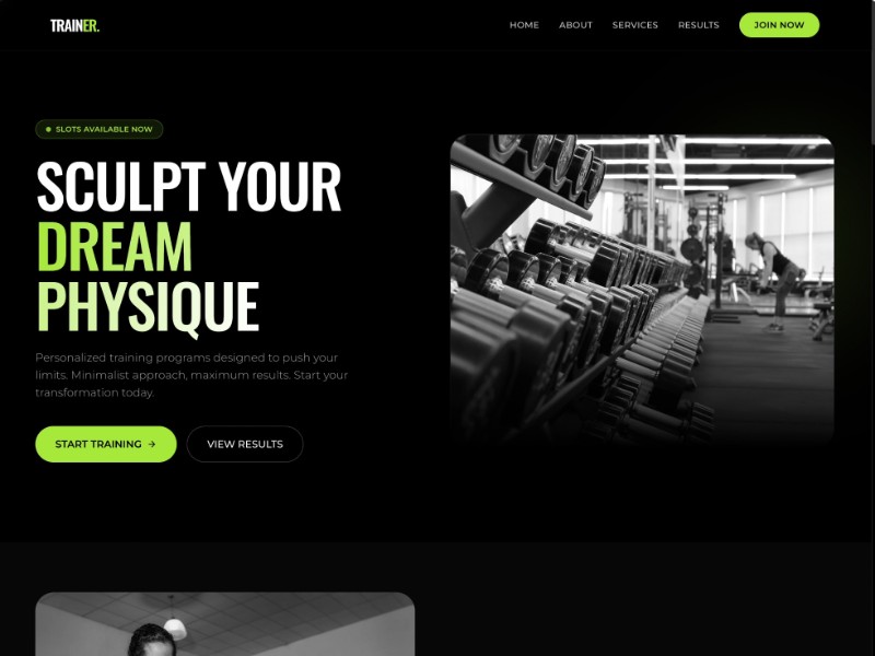 Preview for Personal Trainer Landing Page Template