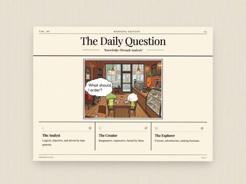 Preview for Personality Test Question UI Template