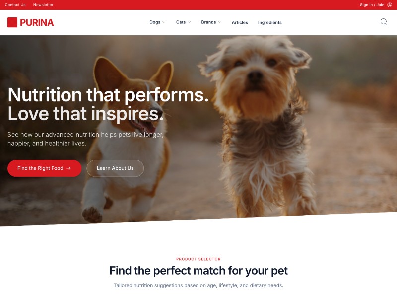 Preview for Pet Food Brand Landing Page Template
