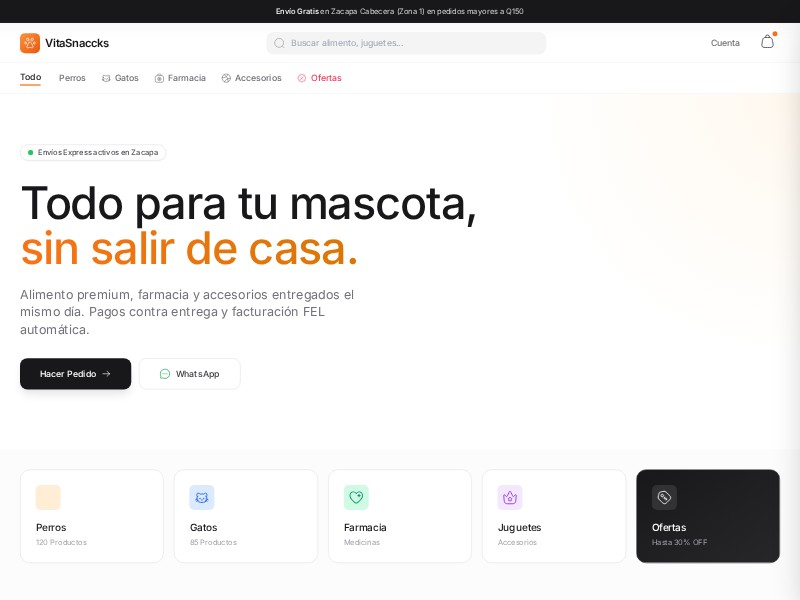 Preview for Pet Shop E-commerce Landing Page Template