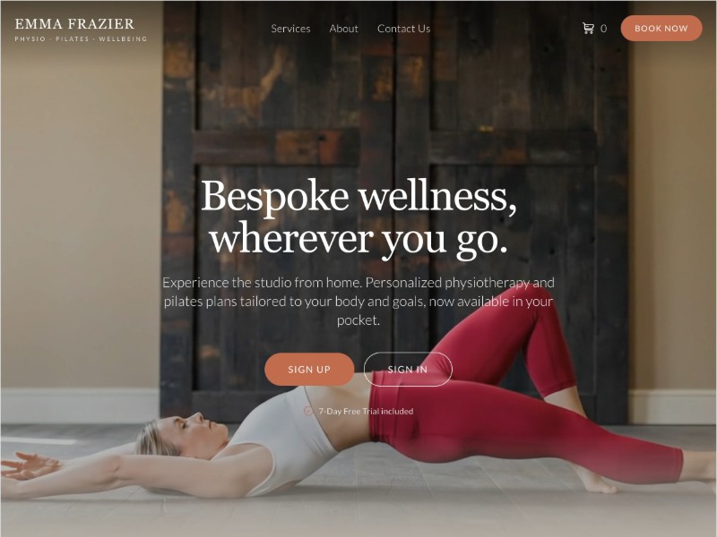 Preview for Physio & Pilates App Landing Page Template