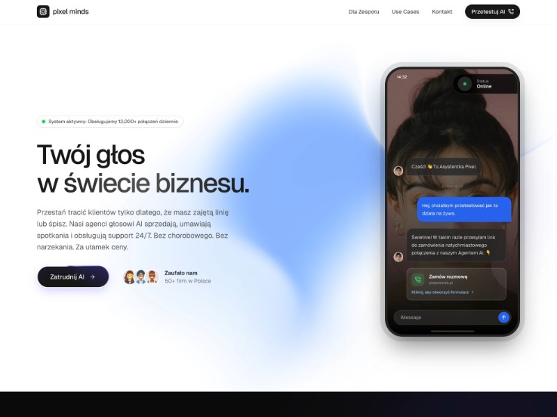 Preview for AI Voice Automation Landing Page Template
